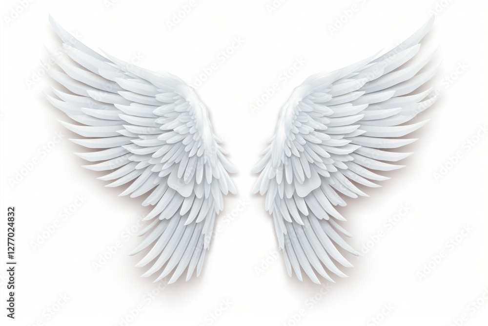 Obraz premium Angel wings white white background archangel.