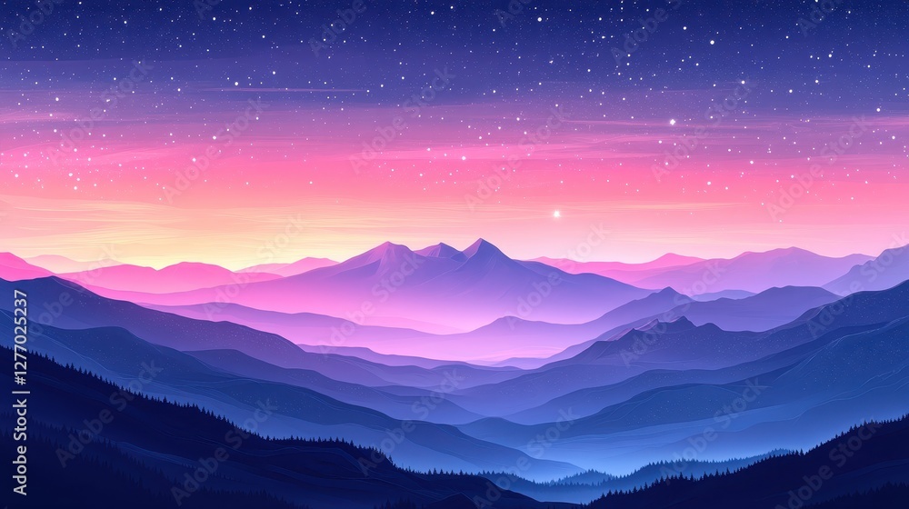 mountains in the morning,A dreamy background with pastel colors and stars, This backdrop would be great to use as a background or texture in design work. mountains in the morning,A dreamy background with pastel colors and stars, This backdrop would be great to use as a background or texture in design work.