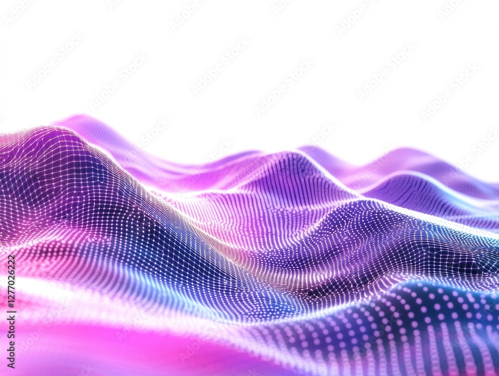 Digital Mountain Range with Waves Digital Mountain Range with Waves