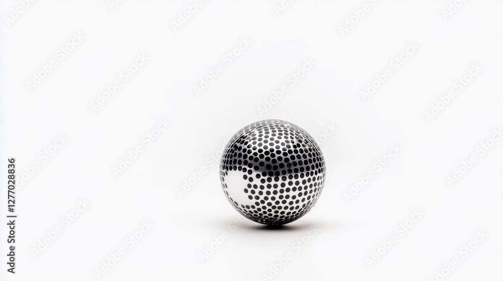 Black and white dotted ball isolated on a white background. Generative AI Black and white dotted ball isolated on a white background. Generative AI
