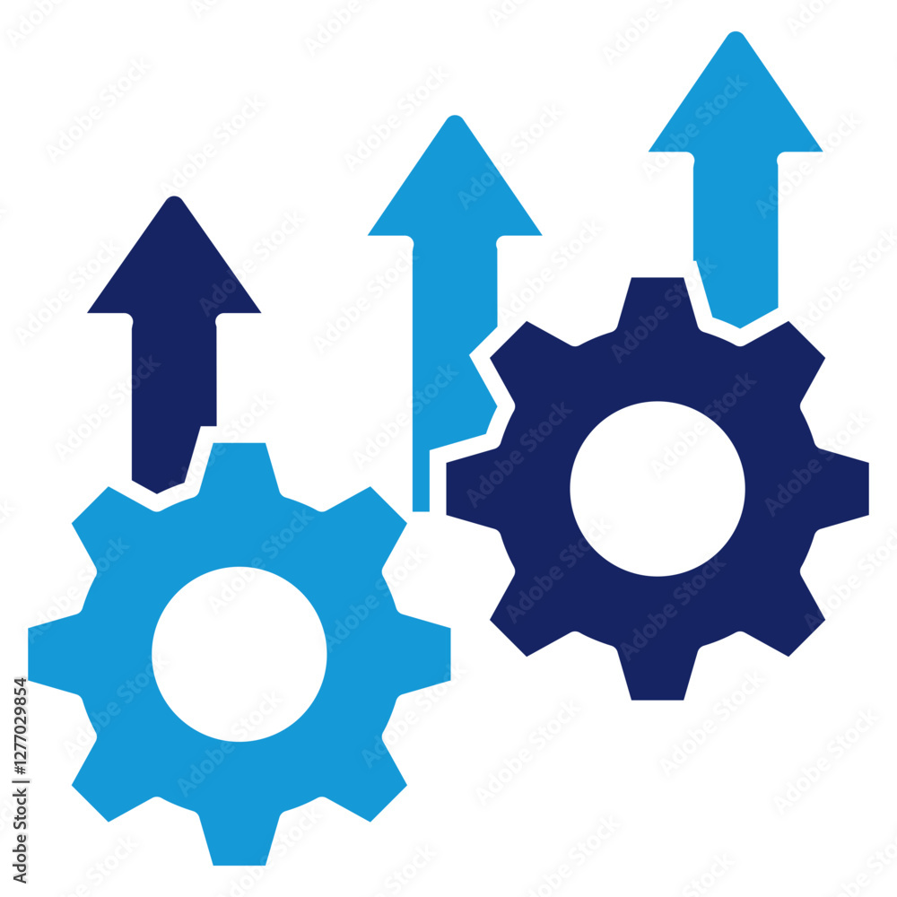 Process Improvement Flat Blue Icon Process Improvement Flat Blue Icon
