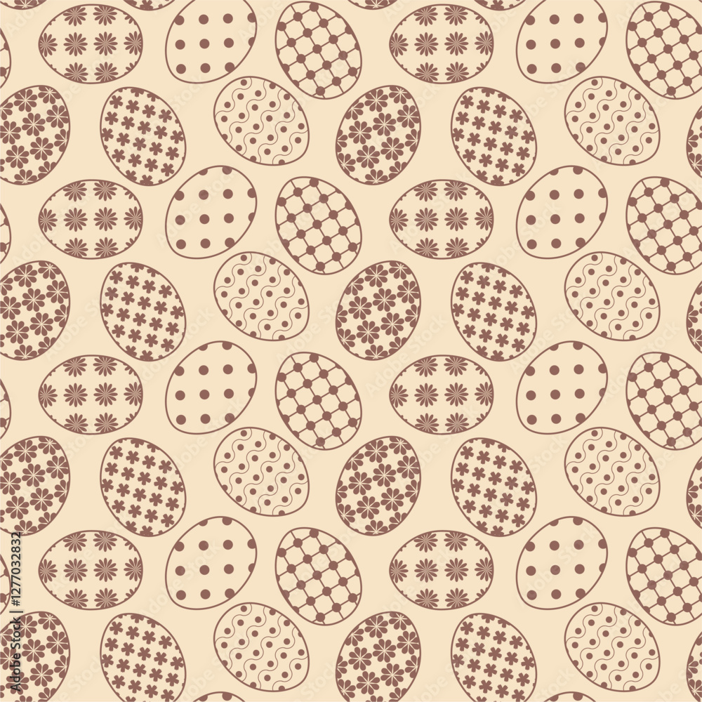 Seamless vector illustration print pattern with Easter eggs decorative background for paper, pack, textile etc Seamless vector illustration print pattern with Easter eggs decorative background for paper, pack, textile etc