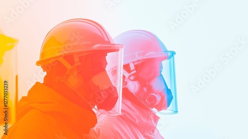 Safety measures for chemical workers industrial site images protective gear close-up workplace safety photo