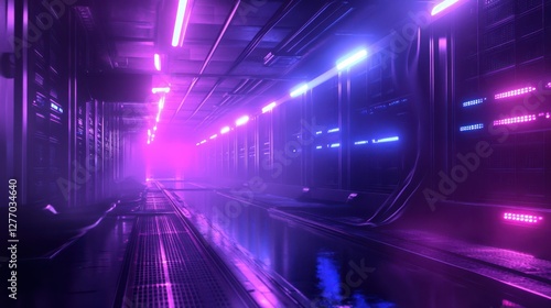 Wallpaper Mural Cinematic Cybersecurity Concept in a Modern Server Room. Torontodigital.ca