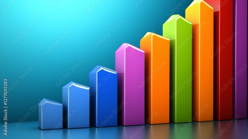 Business growth trends global market analysis bar graph visualization digital environment overview economic insights