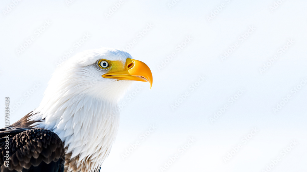 close-up portrait of a majestic bald eagle with intense blue eyes and a striking yellow beak close-up portrait of a majestic bald eagle with intense blue eyes and a striking yellow beak