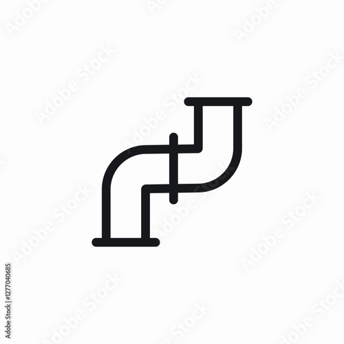 corner pipe icon sign vector