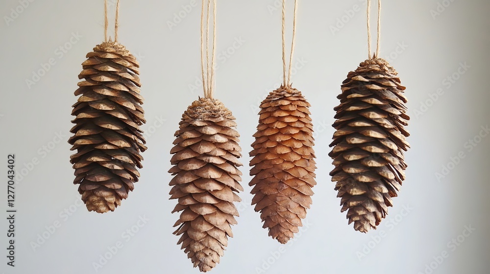 Eco-Friendly Christmas Decoration: Rustic Pine Cones and Natural Elements for a Sustainable Holiday Season. Perfect for cards, websites, and festive  