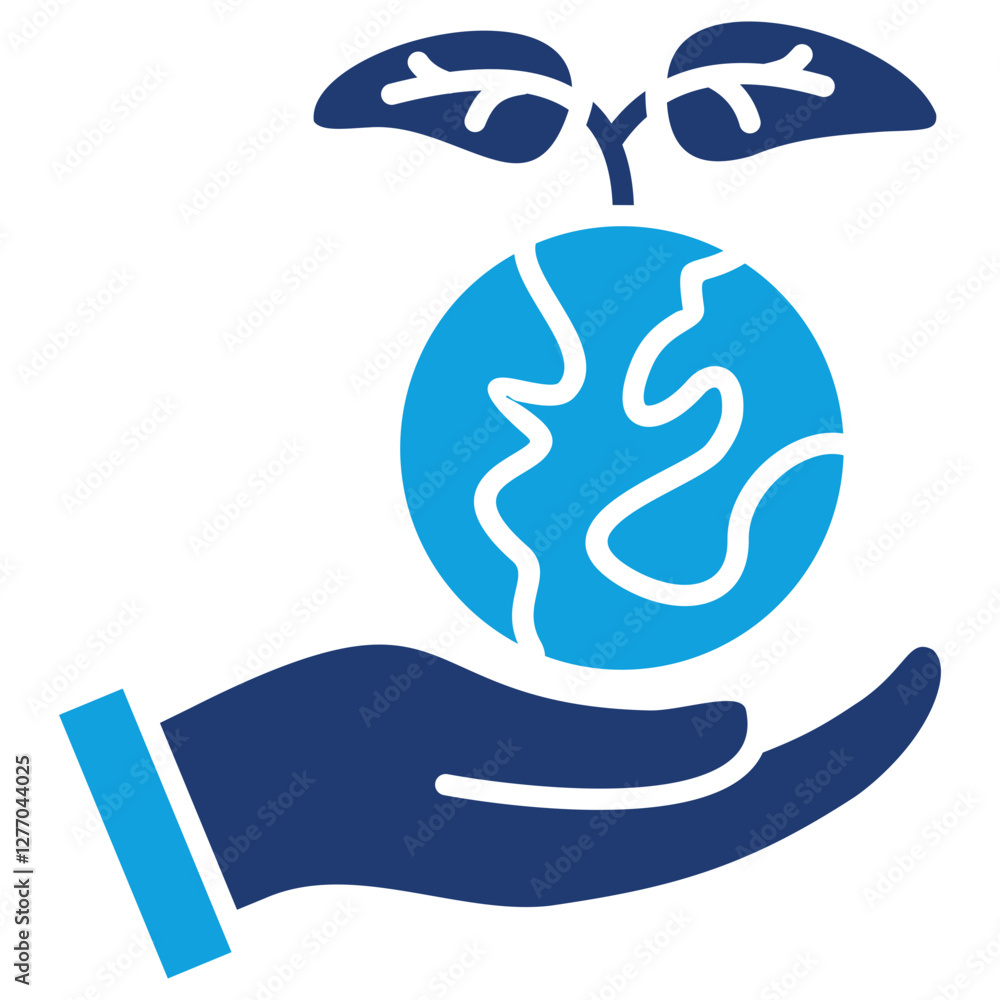 Obraz premium Ecology Flat Blue Icon