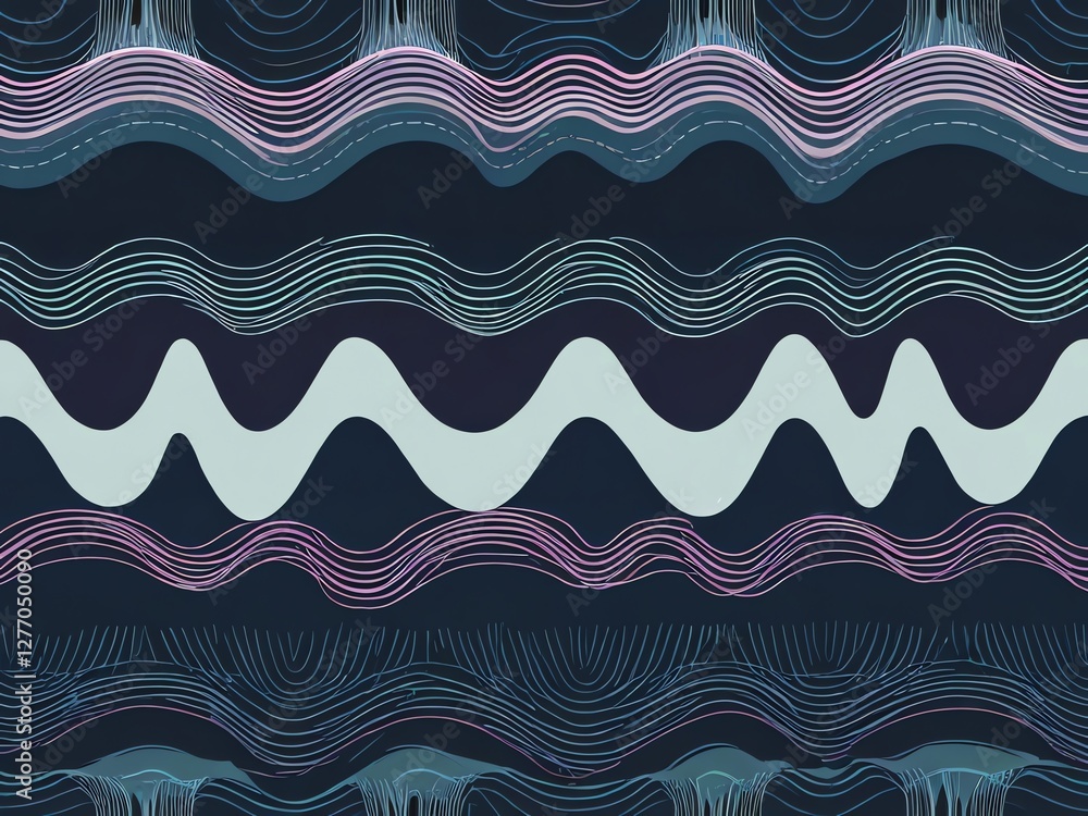 Abstract Wave Pattern: A Symphony of Curving Lines and Hues Abstract Wave Pattern: A Symphony of Curving Lines and Hues