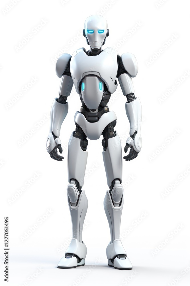 Robot cartoon human white background. Robot cartoon human white background.