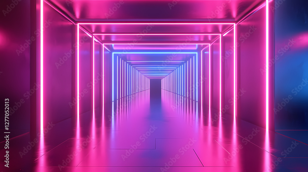 Fototapeta premium futuristic neon tunnel