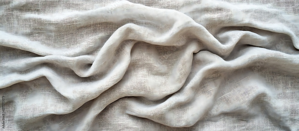 Fototapeta premium Wrinkled Light Beige Fabric Texture