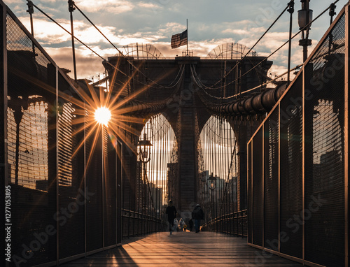 brooklyn bridge at sunset