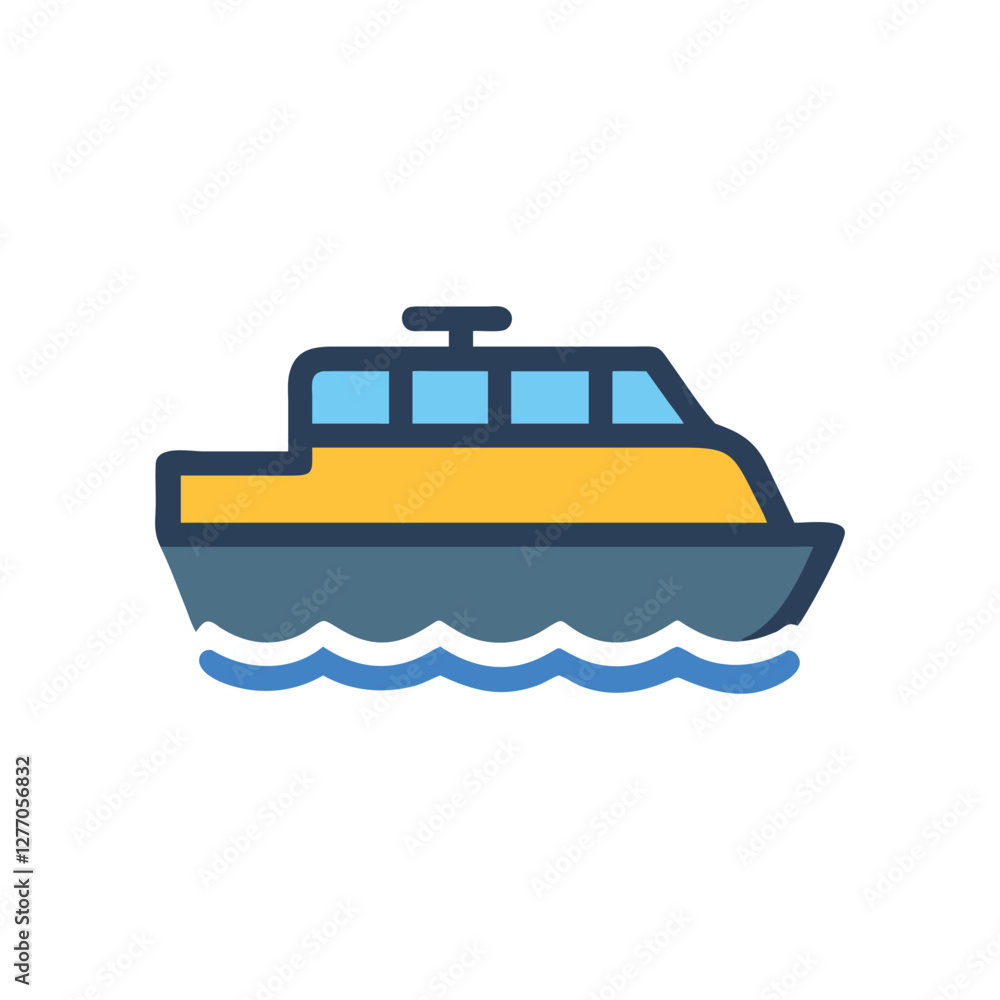 Stylish Water Taxi Icon for Marine Transport Stylish Water Taxi Icon for Marine Transport