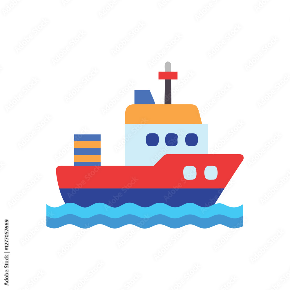 Obraz premium Stylish Tugboat Icon for Nautical Operations