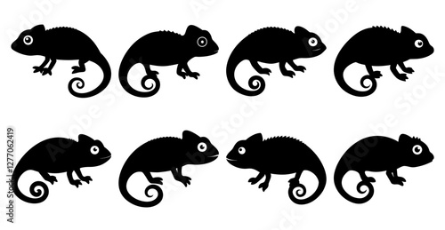 Chameleon Silhouette Bundle for Wildlife and Reptile Design