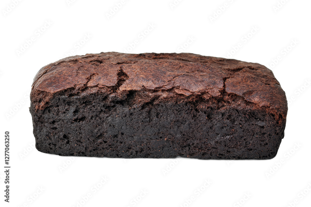 Dark and dense loaf of freshly baked bread Dark and dense loaf of freshly baked bread