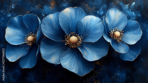 Creative blue floral art