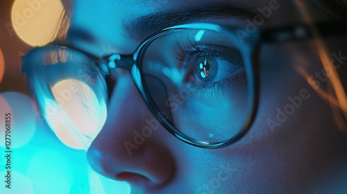 Wallpaper Mural Engaging with advanced optics in ophthalmology under vibrant lighting conditions Torontodigital.ca