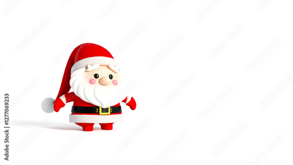 cheerful 3d cartoon santa claus figure in a red and white costume cheerful 3d cartoon santa claus figure in a red and white costume