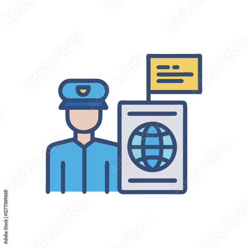  Secure Passport Control Icon for Travel and Security