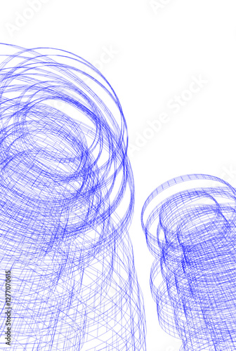 Abstract Architectural Swirls – Futuristic Wireframe Design