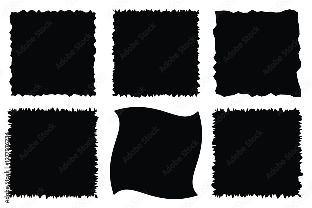 Set of torn paper pieces, Torn paper. Torn paper frames with rough edges vector set. Abstract realistic ornament or decoration clip art for social media banner background. Design eps 10 Set of torn paper pieces, Torn paper. Torn paper frames with rough edges vector set. Abstract realistic ornament or decoration clip art for social media banner background. Design eps 10