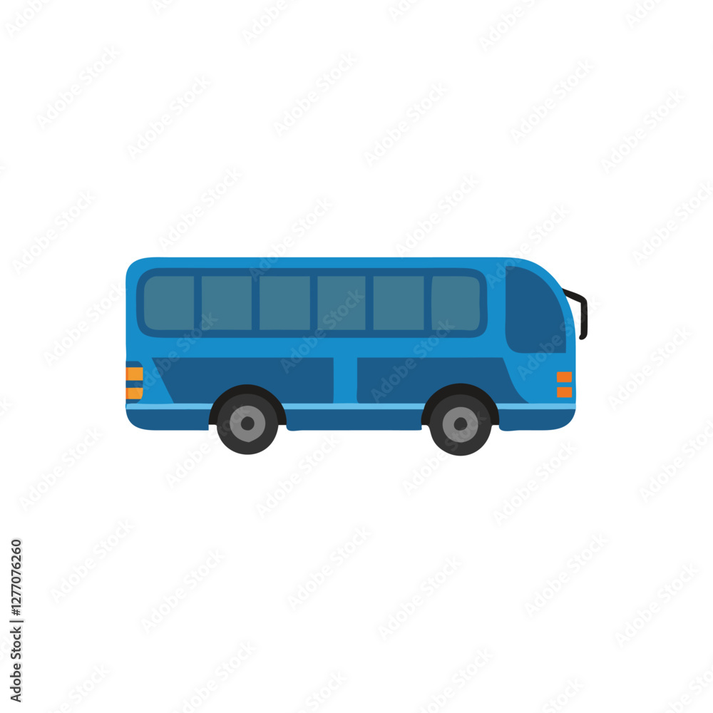 Stylized Intercity Bus Icon for Travel Stylized Intercity Bus Icon for Travel