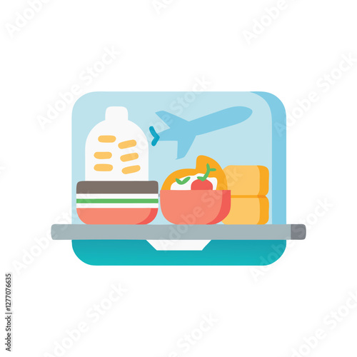  Stylized Inflight Meal Icon for Travelers