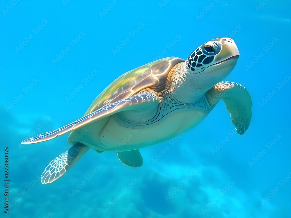 Fototapeta premium Chelonia mydas -Green sea turtle from the island of Cyprus