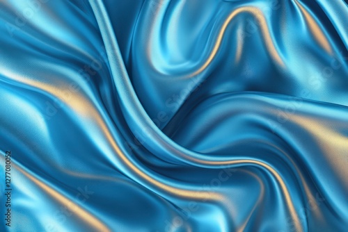 Wallpaper Mural Vibrant blue satin fabric flowing gracefully with subtle light reflections Torontodigital.ca