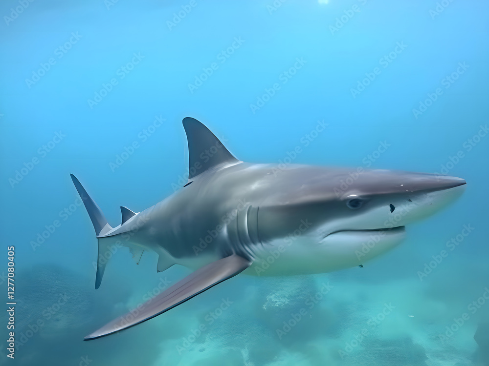 Naklejka premium Small Fish with Ambitions of a Big Shark - Business Concept