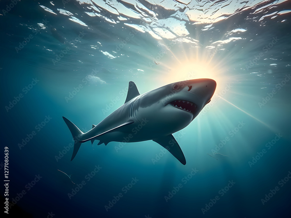 Fototapeta premium Small Fish with Ambitions of a Big Shark - Business Concept