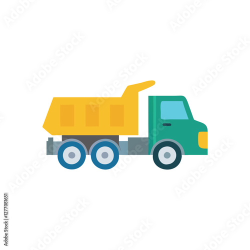  Stylized Dump Truck Icon for Material Transport