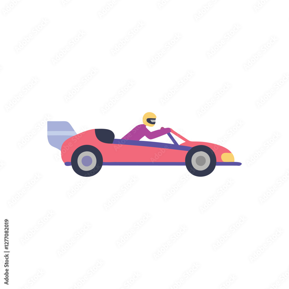 Naklejka premium Vector Icon of Drag Racer for Events