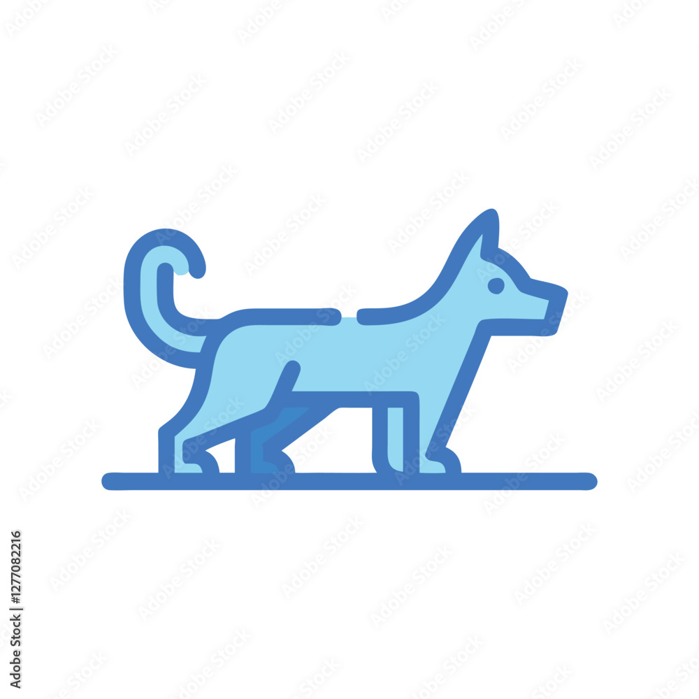 Stylized Dog Sled Icon for Winter Activities Stylized Dog Sled Icon for Winter Activities