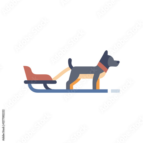  Vector Icon of Dog Sled for Adventure