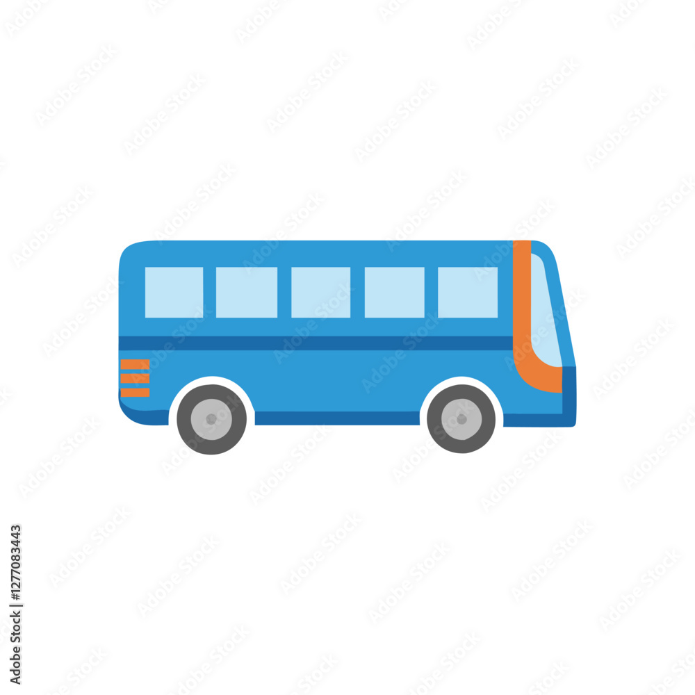 Vector Icon of Coach Bus for Tours Vector Icon of Coach Bus for Tours