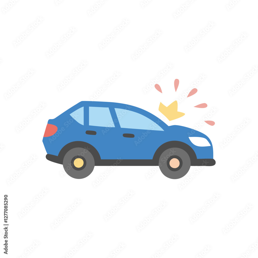 Vector Icon of Car Accident Prevention Vector Icon of Car Accident Prevention