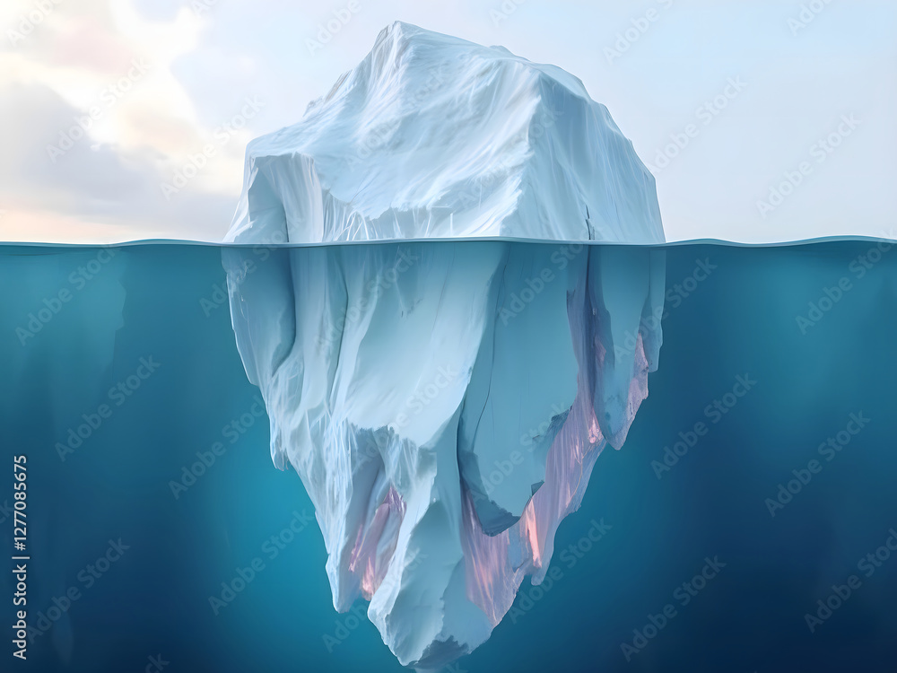 Obraz premium Iceberg - Hidden Danger and Global Warming Concept