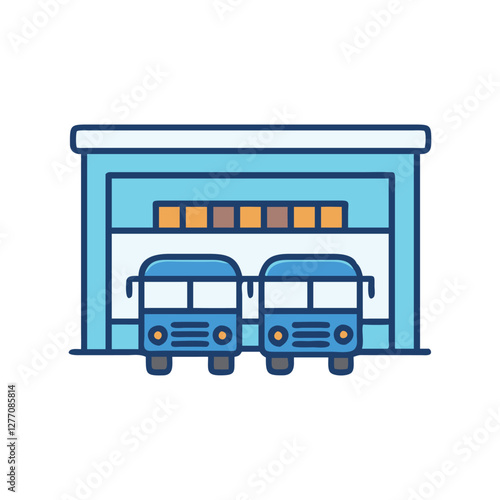  Bus Depot Icon for Public Transport Systems