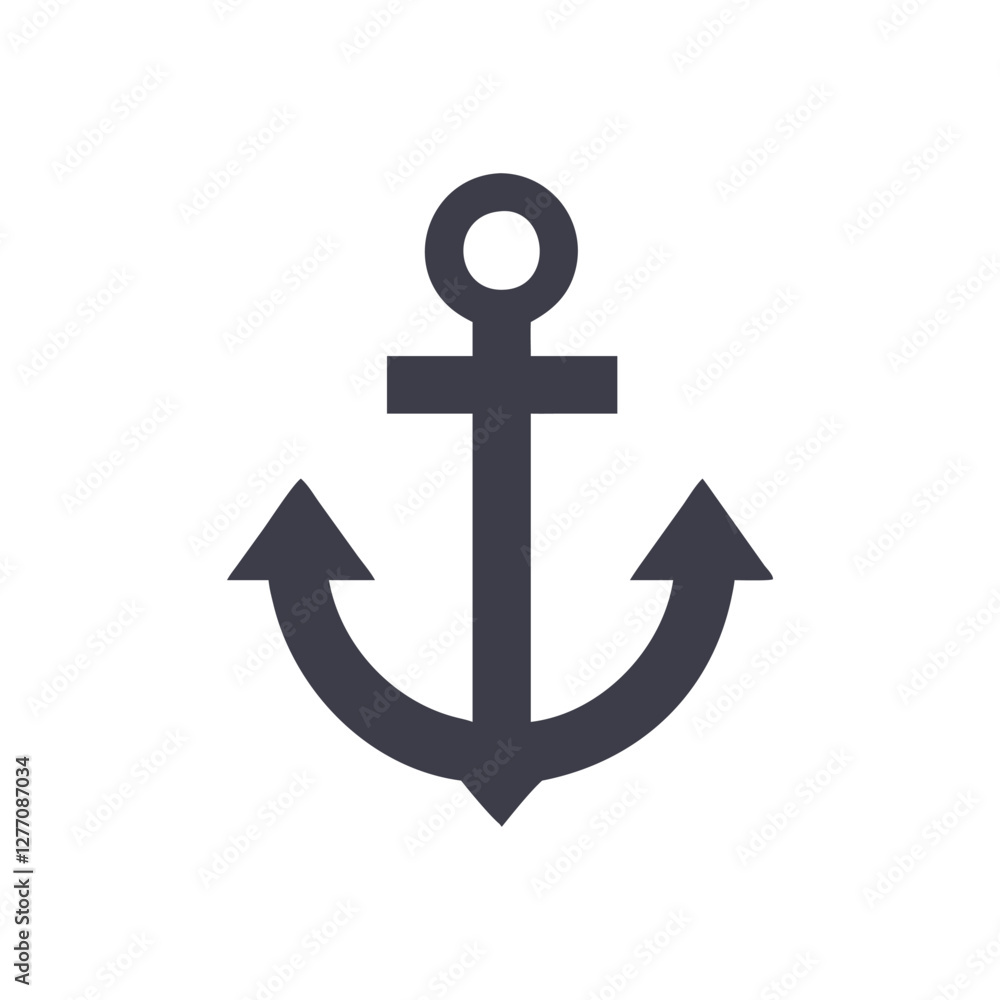 Vector Icon of Nautical Anchor Symbol Vector Icon of Nautical Anchor Symbol