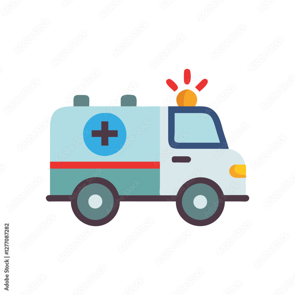 Vector Icon of Emergency Ambulance Vector Icon of Emergency Ambulance