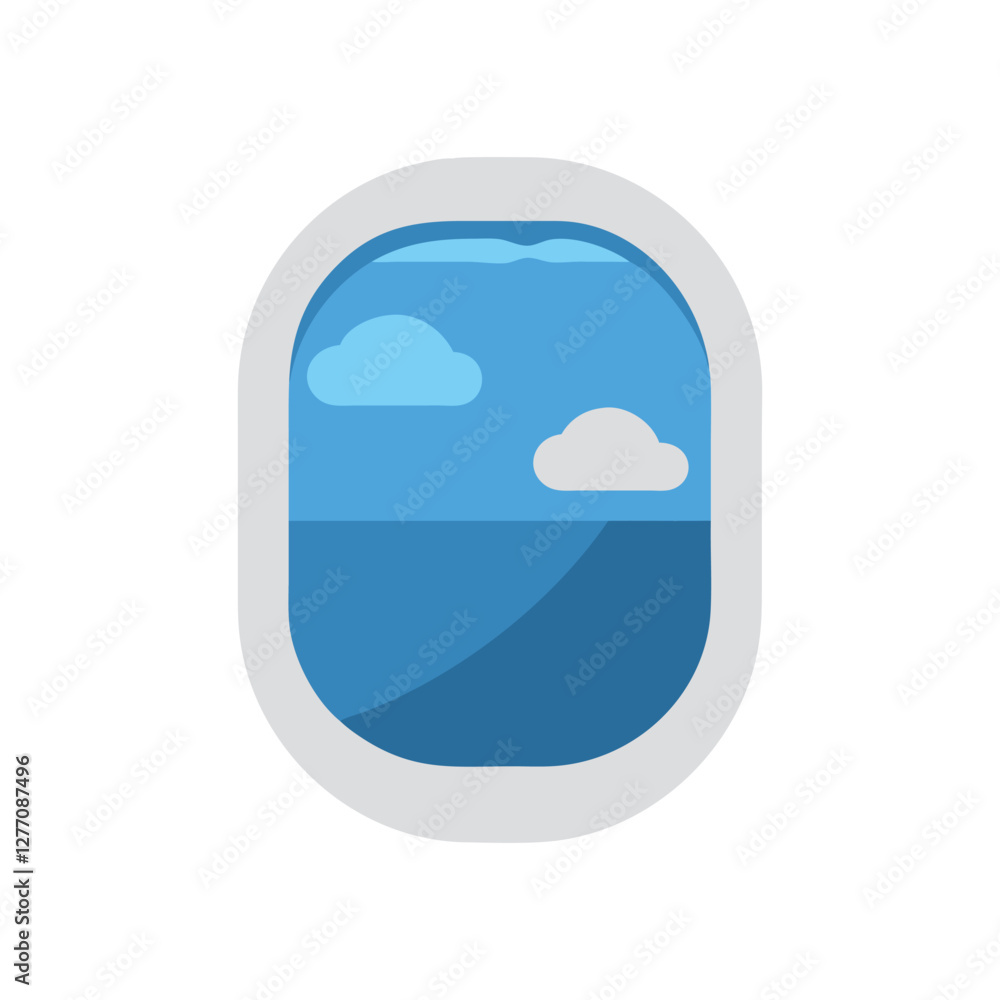 Stylized Airplane Window View Icon Stylized Airplane Window View Icon