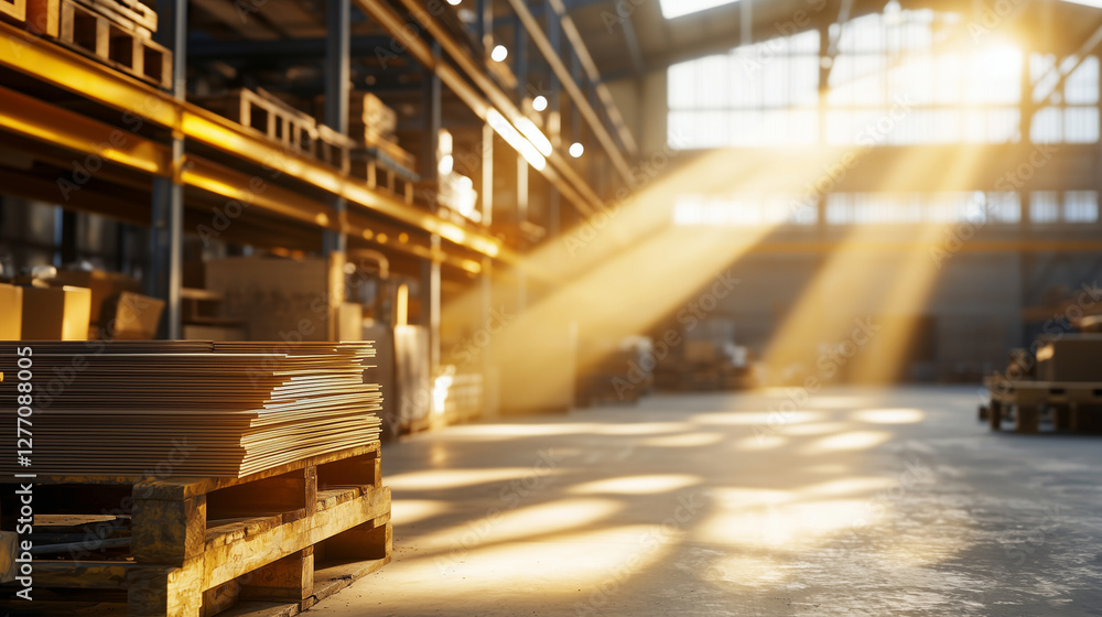 Fototapeta premium Industrial Warehouse with Vintage Machinery and Tools