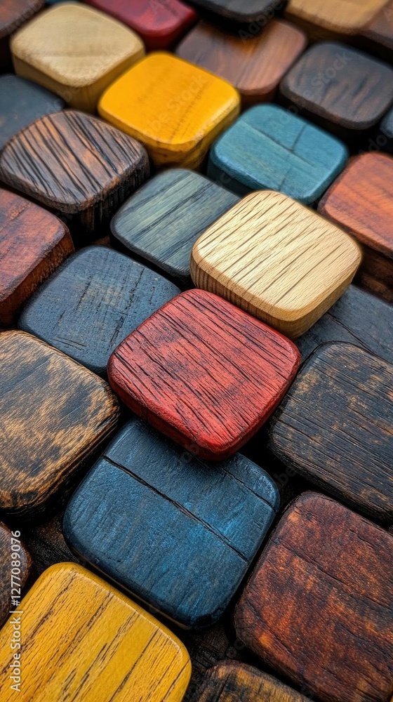 Colorful Wooden Blocks, Abstract Art Design Colorful Wooden Blocks, Abstract Art Design
