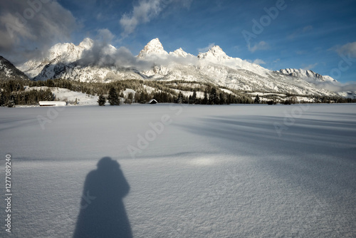 Tetons in winter; Grand Teton NP; Wyoming photo