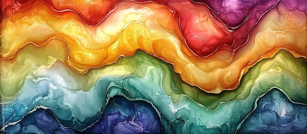 Obraz premium Abstract Rainbow Liquid Art