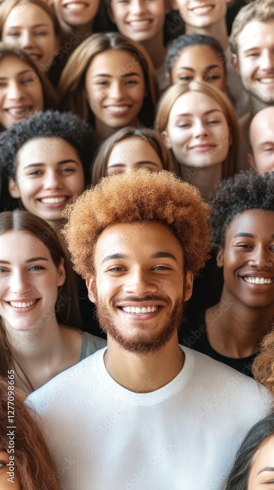 A cheerful man stands at the center, surrounded by diverse individuals of various ages, showcasing a moment of joy and connection among the group. A cheerful man stands at the center, surrounded by diverse individuals of various ages, showcasing a moment of joy and connection among the group.